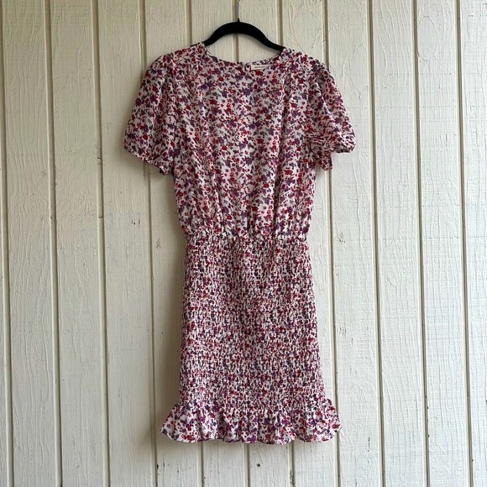 Urban Outfitters Lulu Shirred Floral Mini Dress